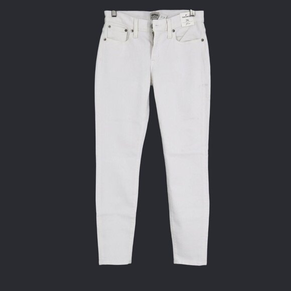 J. Crew 8" Toothpick Jean Women 26 White Boho Minimalist Crisp Classic Basic NWD - Picture 2 of 10